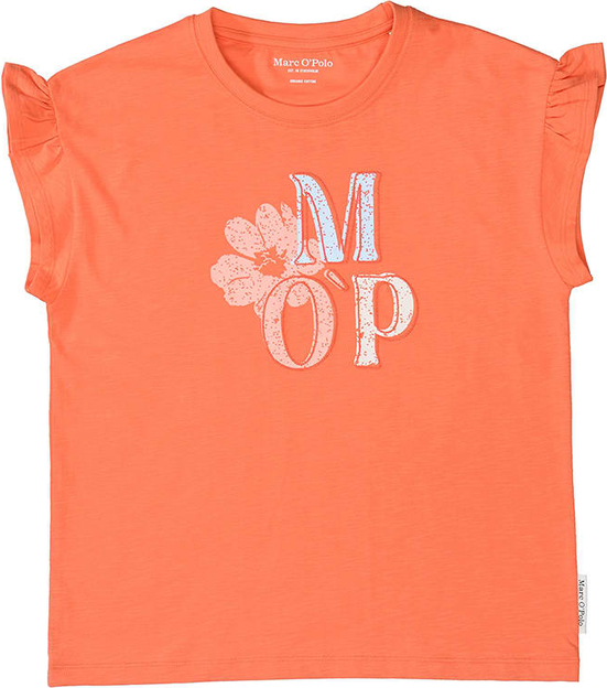 Pomarańczowa bluzka dziecięca Marc O'Polo z bawełny dla dziewczynek