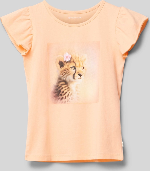 Pomarańczowa bluzka dziecięca Tom Tailor z bawełny dla dziewczynek