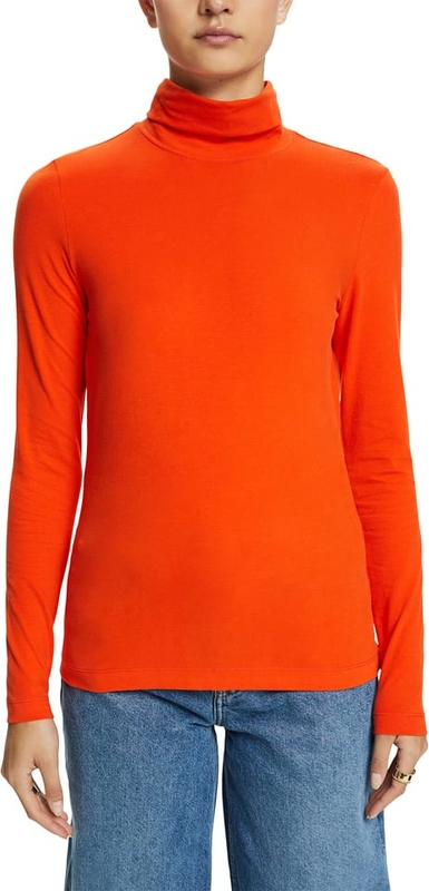 Pomarańczowa bluzka Esprit z długim rękawem