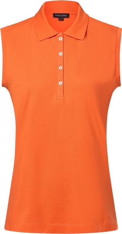 Pomarańczowa bluzka Franco Callegari z bawełny z kołnierzykiem