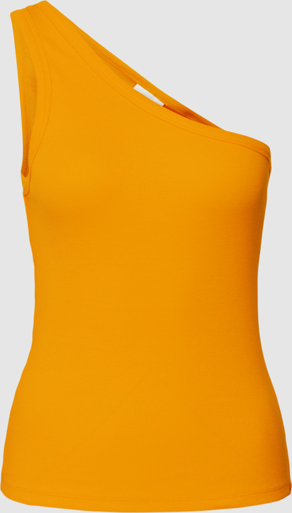 Pomarańczowa bluzka Gestuz w stylu casual z okrągłym dekoltem z bawełny