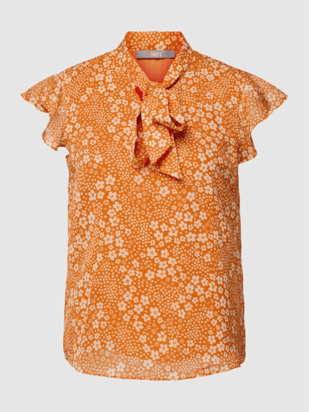 Pomarańczowa bluzka Jake*s z dekoltem w kształcie litery v z krótkim rękawem w stylu casual