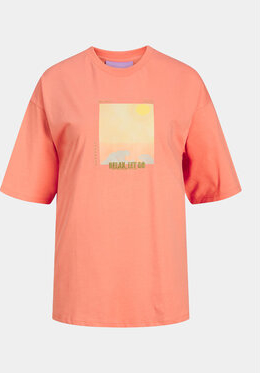 Pomarańczowa bluzka Jjxx z okrągłym dekoltem