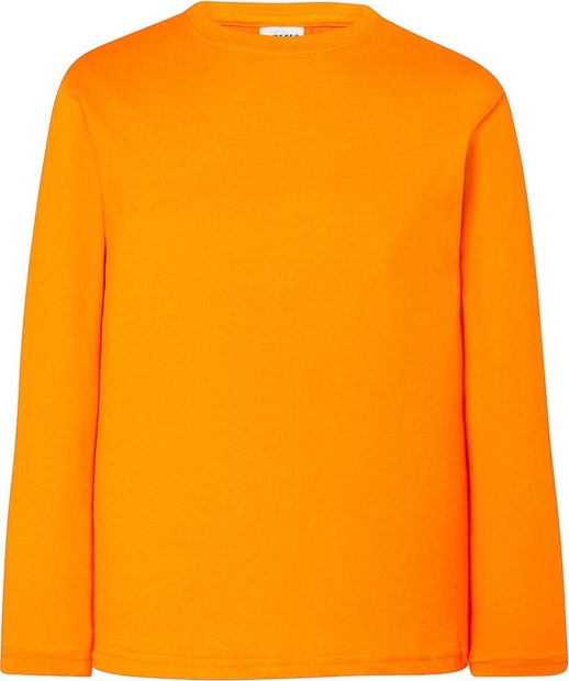 Pomarańczowa bluzka JK Collection z bawełny z okrągłym dekoltem z długim rękawem