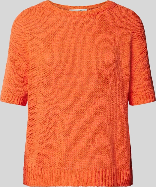 Pomarańczowa bluzka Marc O'Polo z bawełny z okrągłym dekoltem