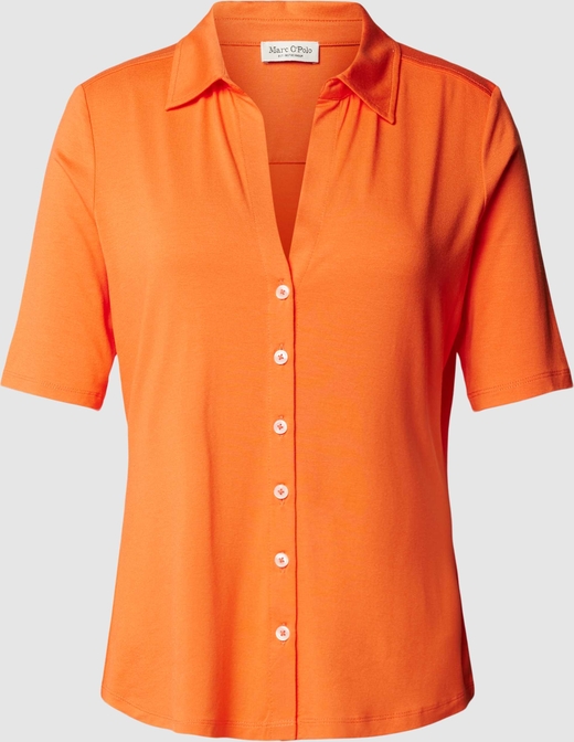 Pomarańczowa bluzka Marc O'Polo z krótkim rękawem w stylu casual
