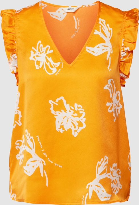 Pomarańczowa bluzka Object z dekoltem w kształcie litery v