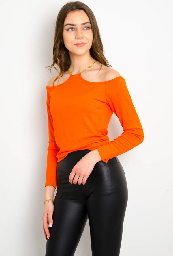Pomarańczowa bluzka Olika w stylu casual