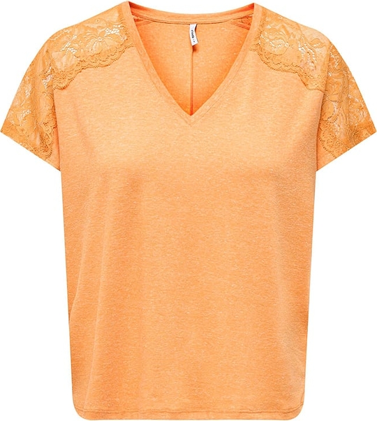 Pomarańczowa bluzka Only z krótkim rękawem