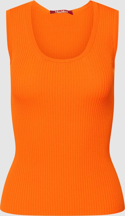 Pomarańczowa bluzka Peek&Cloppenburg w stylu casual z okrągłym dekoltem