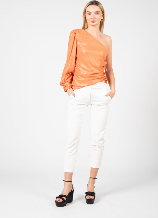 Pomarańczowa bluzka Pinko z tkaniny z długim rękawem w stylu klasycznym