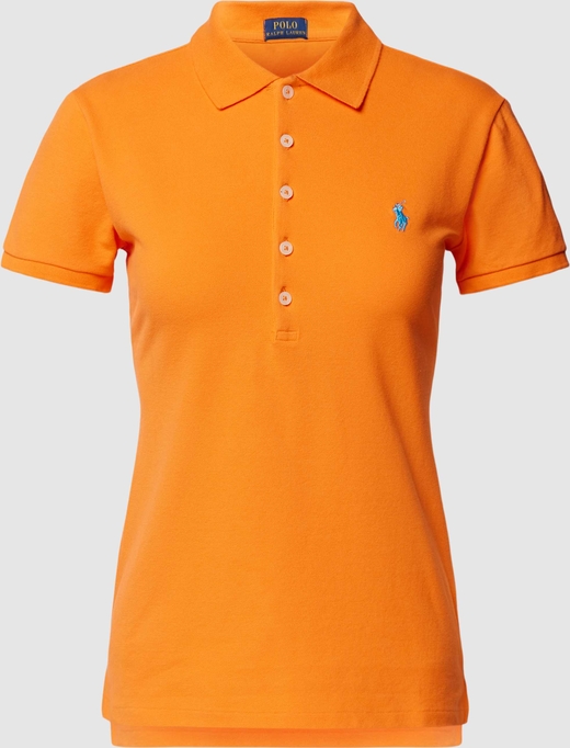 Pomarańczowa bluzka POLO RALPH LAUREN z bawełny z krótkim rękawem w stylu casual