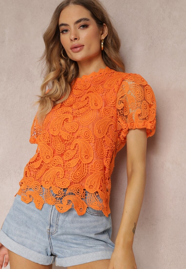 Pomarańczowa bluzka Renee z tkaniny