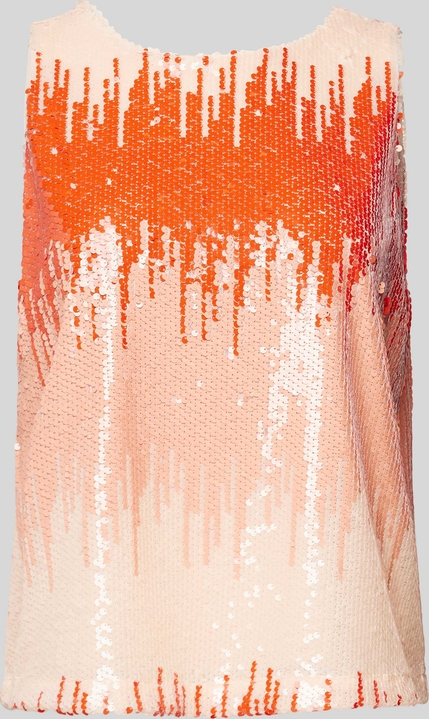Pomarańczowa bluzka S.Oliver Black Label z okrągłym dekoltem bez rękawów