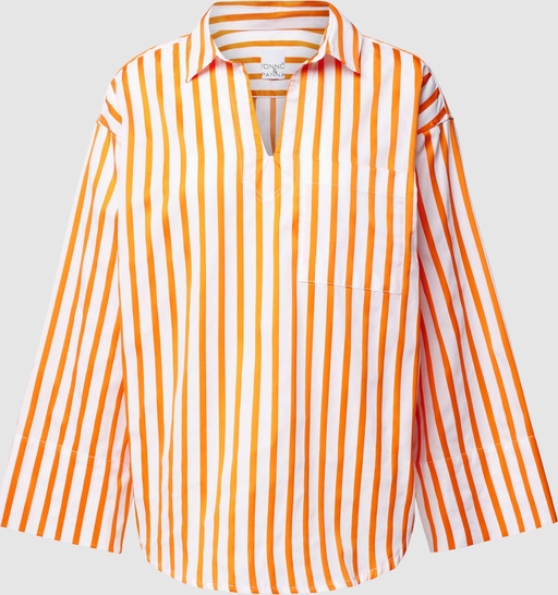 Pomarańczowa bluzka Tonno & Panna w stylu casual z okrągłym dekoltem z bawełny