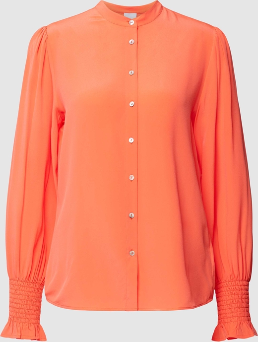 Pomarańczowa bluzka Tonno & Panna z długim rękawem z jedwabiu