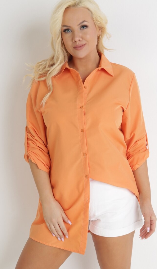 Pomarańczowa koszula born2be w stylu casual