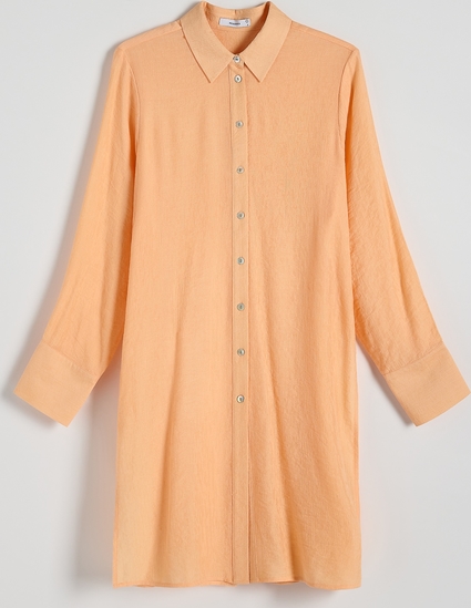 Pomarańczowa koszula Reserved w stylu casual z tkaniny