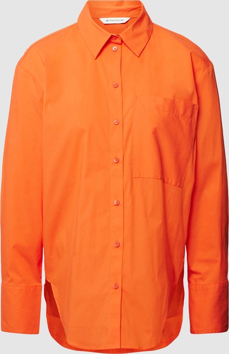 Pomarańczowa koszula Tom Tailor w stylu casual z bawełny