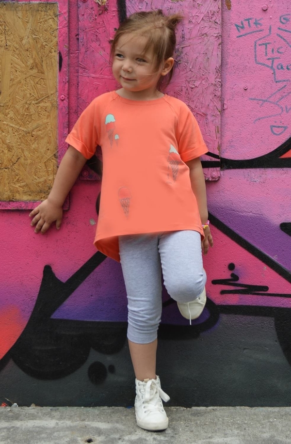Pomarańczowa koszulka dziecięca All For Kids dla dziewczynek