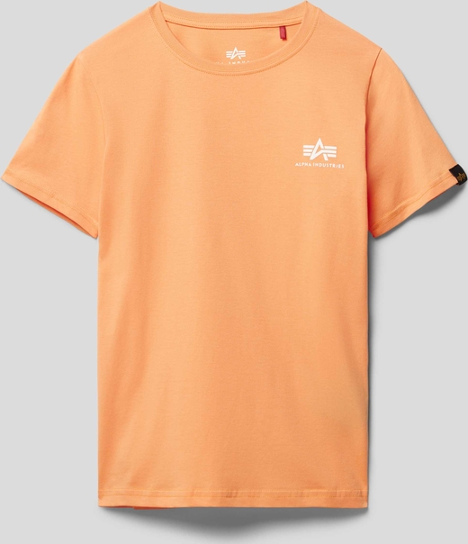 Pomarańczowa koszulka dziecięca Alpha Industries z bawełny