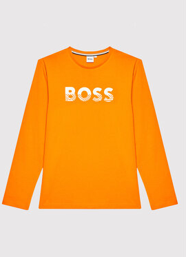 Pomarańczowa koszulka dziecięca Hugo Boss