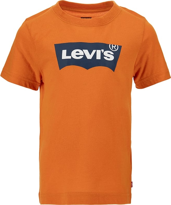 Pomarańczowa koszulka dziecięca Levis z krótkim rękawem dla chłopców z bawełny