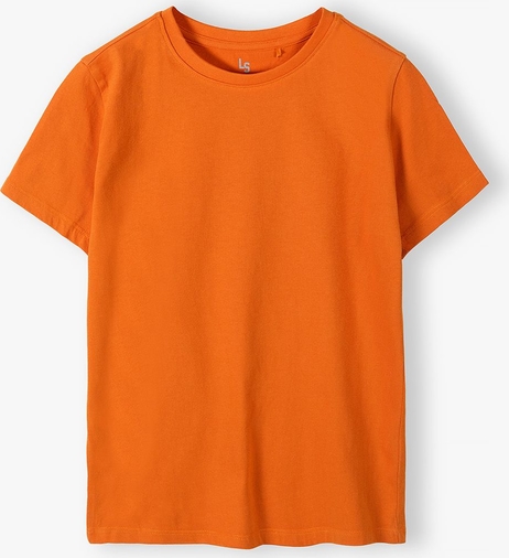 Pomarańczowa koszulka dziecięca Lincoln & Sharks By 5.10.15. z krótkim rękawem dla chłopców z dzianiny