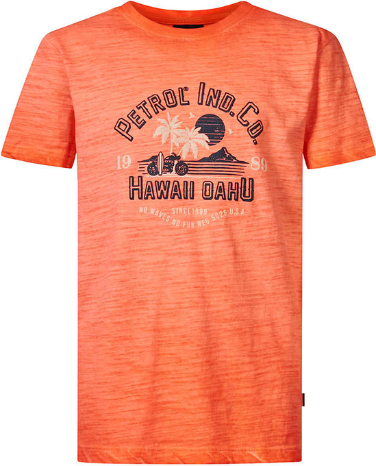Pomarańczowa koszulka dziecięca Petrol z bawełny