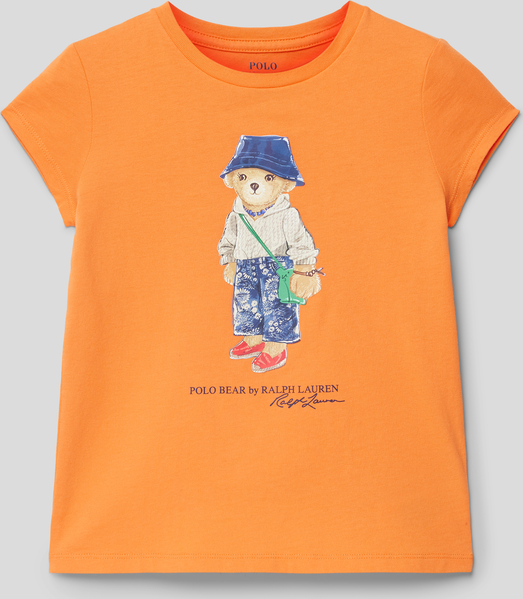 Pomarańczowa koszulka dziecięca POLO RALPH LAUREN dla chłopców z krótkim rękawem