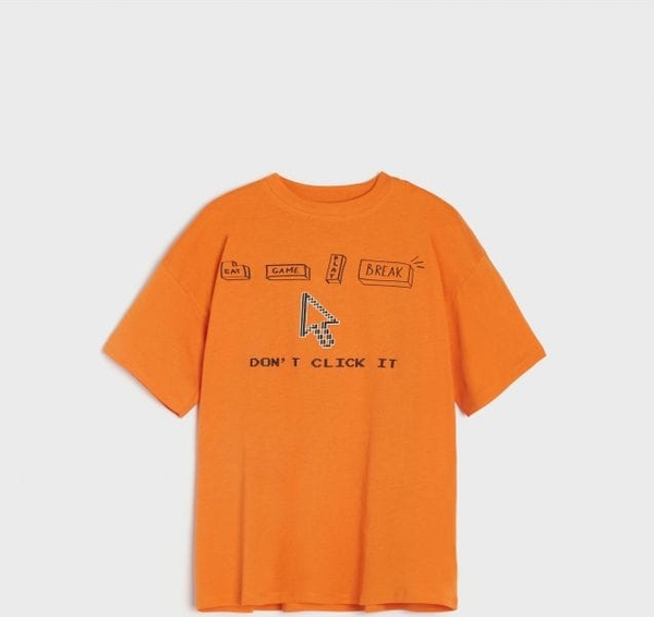 Pomarańczowa koszulka dziecięca Sinsay