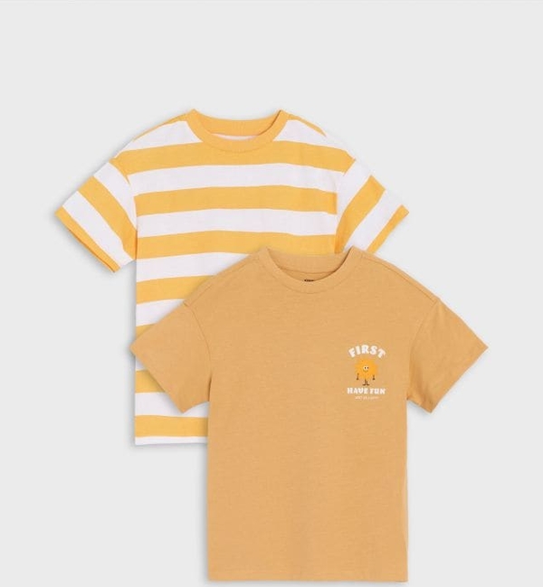 Pomarańczowa koszulka dziecięca Sinsay z bawełny
