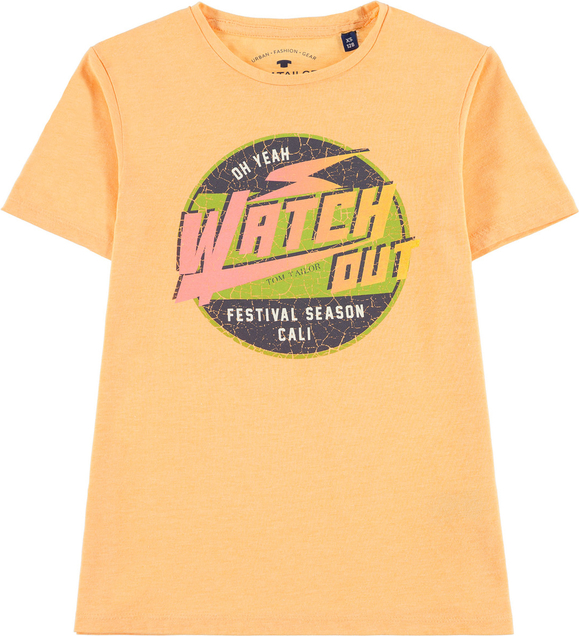 Pomarańczowa koszulka dziecięca Tom Tailor z bawełny dla chłopców