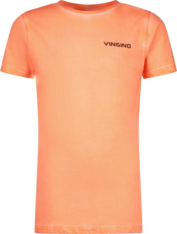 Pomarańczowa koszulka dziecięca Vingino dla chłopców z bawełny