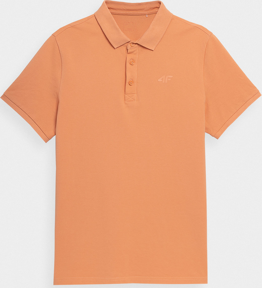 Pomarańczowa koszulka polo 4F z krótkim rękawem z dzianiny