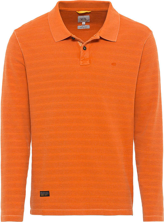 Pomarańczowa koszulka polo Camel Active z długim rękawem z bawełny