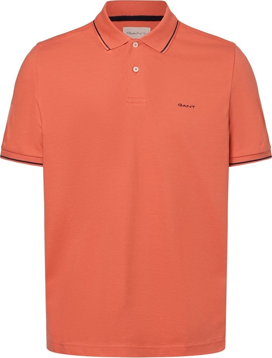Pomarańczowa koszulka polo Gant z bawełny z krótkim rękawem
