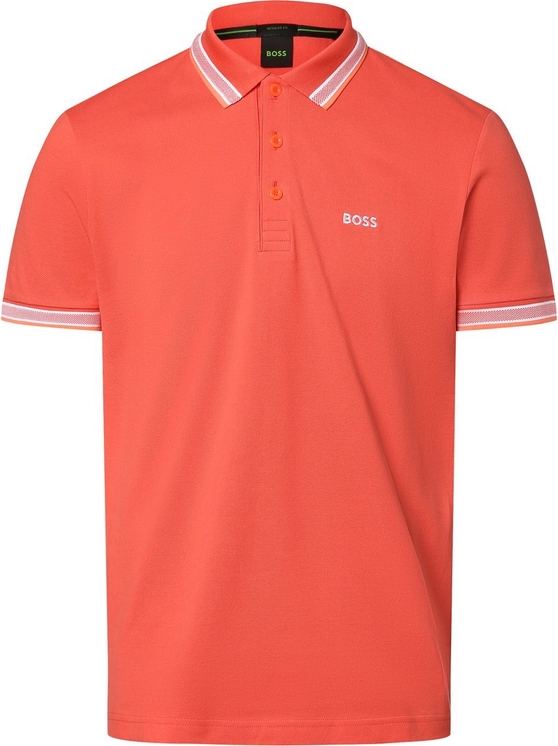 Pomarańczowa koszulka polo Hugo Boss w stylu casual z krótkim rękawem z bawełny