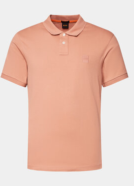 Pomarańczowa koszulka polo Hugo Boss z krótkim rękawem w stylu casual