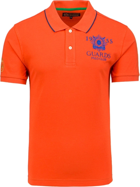 Pomarańczowa koszulka polo La Martina w stylu klasycznym z krótkim rękawem
