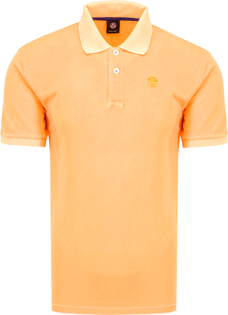 Pomarańczowa koszulka polo North Sails z bawełny z krótkim rękawem w stylu casual
