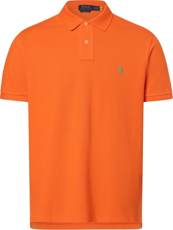 Pomarańczowa koszulka polo POLO RALPH LAUREN z bawełny z krótkim rękawem