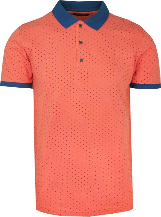 Pomarańczowa koszulka polo Rugatchi z bawełny w stylu casual z krótkim rękawem