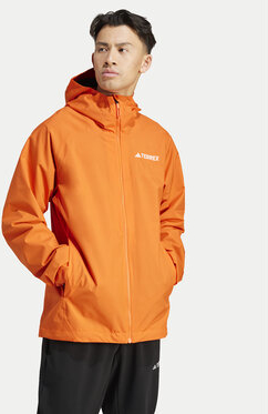 Pomarańczowa kurtka Adidas krótka w sportowym stylu