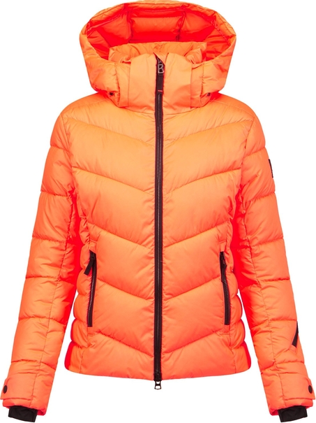 Pomarańczowa kurtka Bogner Fire+ice z tkaniny krótka z kapturem