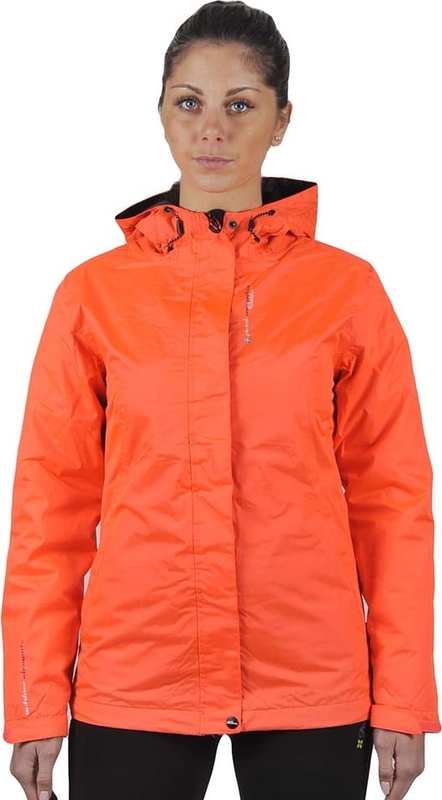 Pomarańczowa kurtka Peak Mountain przejściowa z kapturem w stylu casual