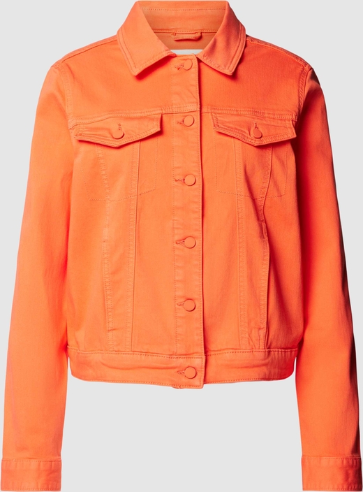 Pomarańczowa kurtka S.Oliver krótka z bawełny w stylu casual