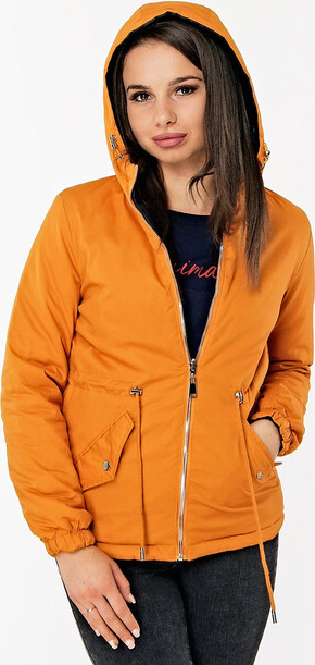 Pomarańczowa kurtka Szachownica w stylu casual