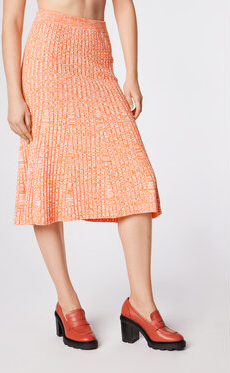 Pomarańczowa spódnica Simple midi