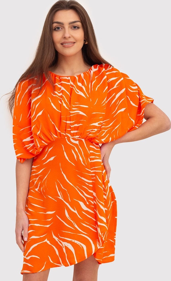 Pomarańczowa sukienka Ax Paris prosta w stylu casual z krótkim rękawem